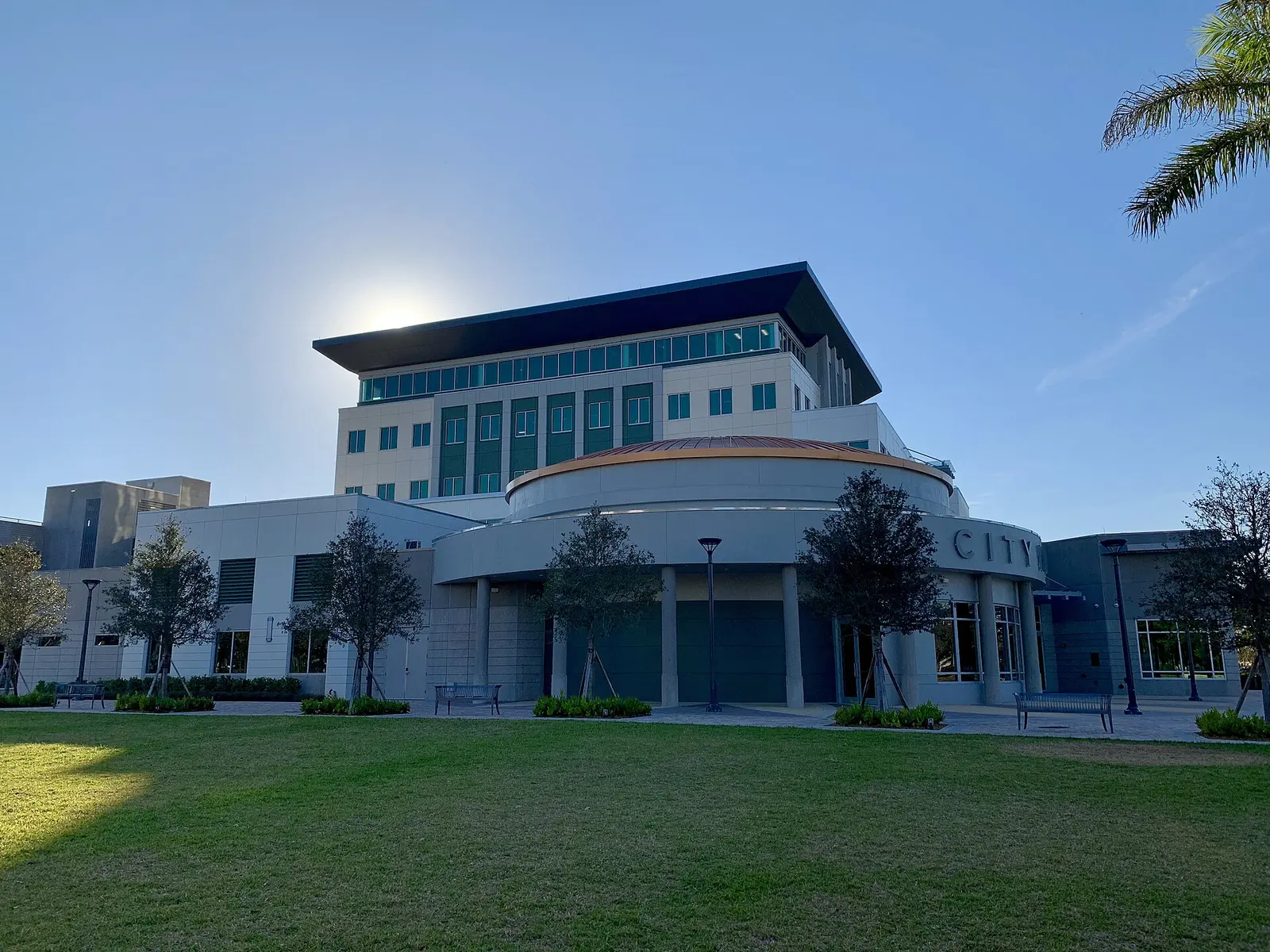 Coral Springs City Hall on West Sample Road, where the city lights its holiday tree