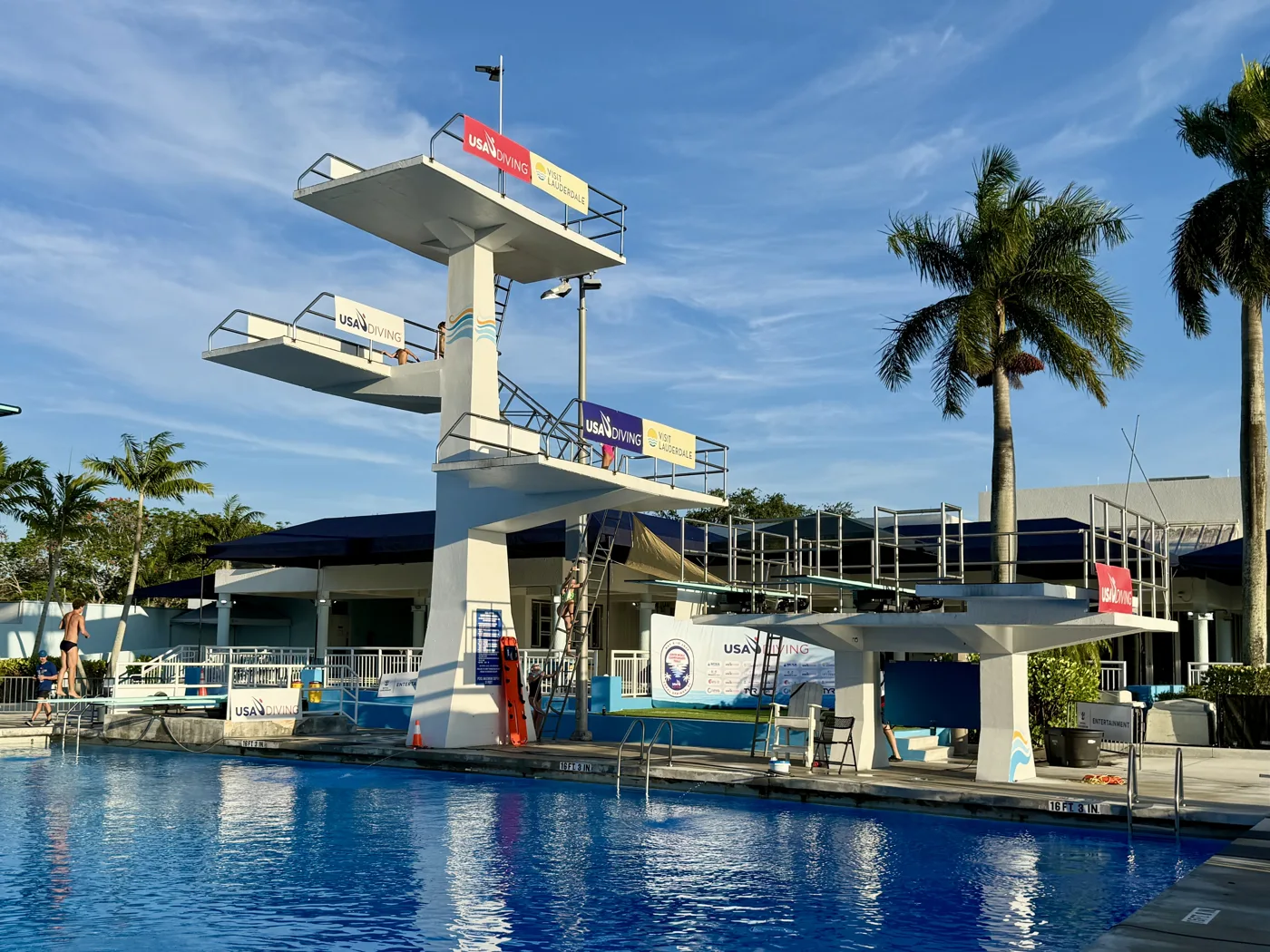 The diving platforms at the Coral Springs Aquatic Complex on Royal Palm Boulevard.