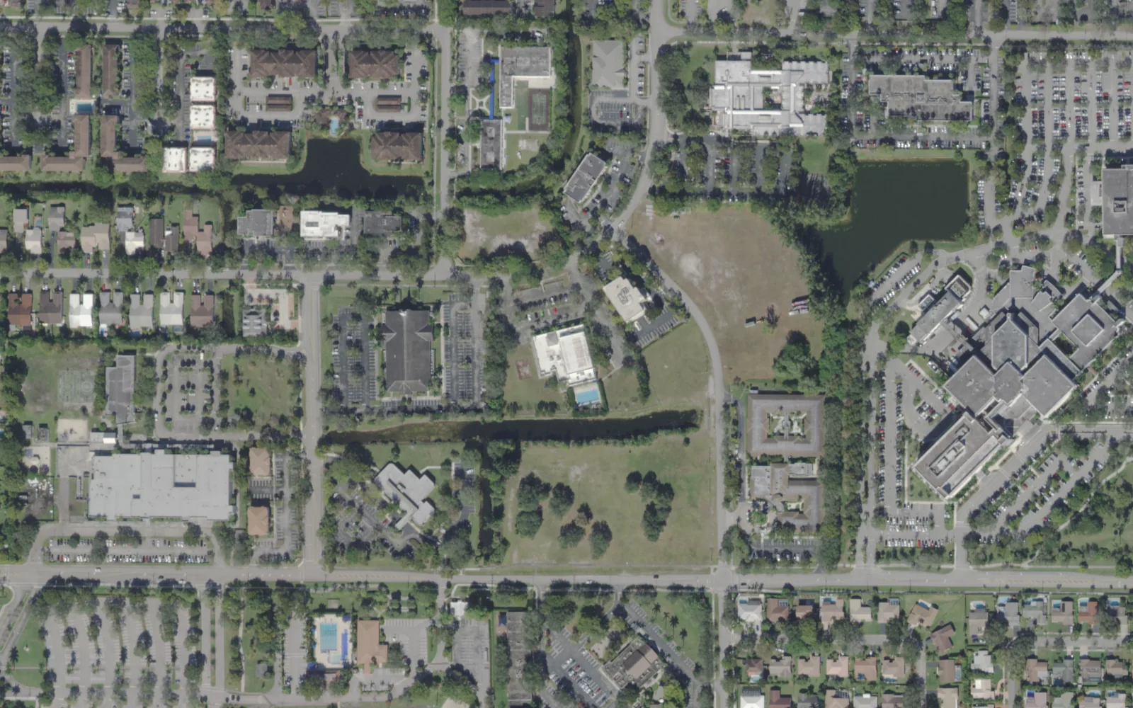 The area around Academic Solutions Academy on NW 31st Street in Coral Springs, seen from the air
