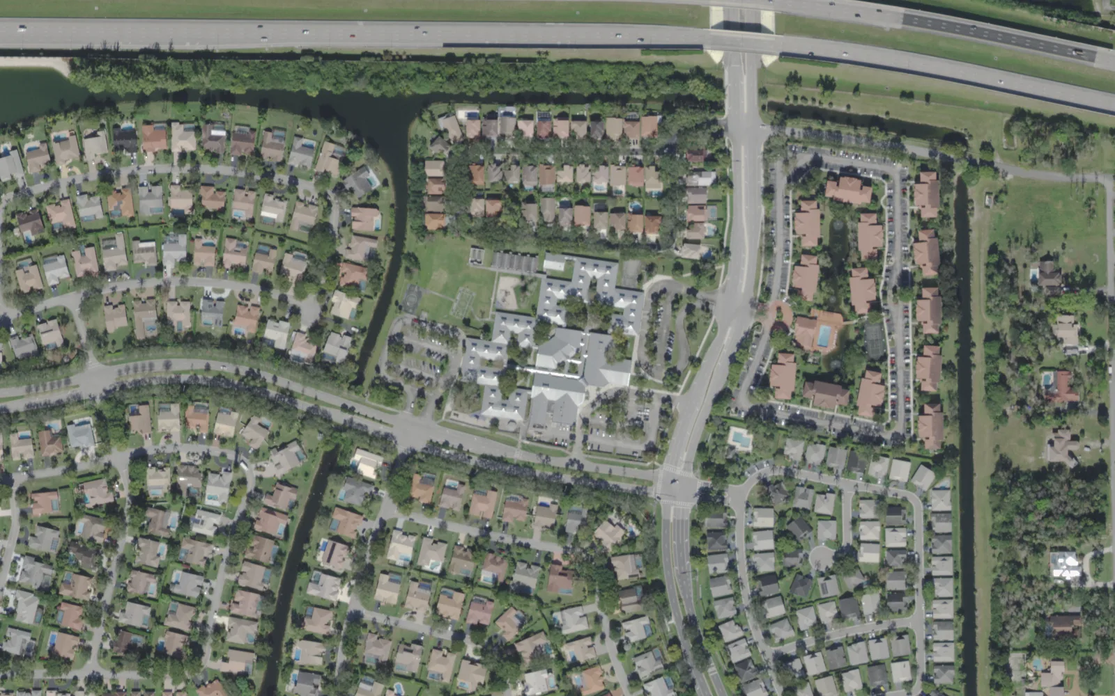 Coral Park Elementary School's campus on Westview Drive, seen from the air