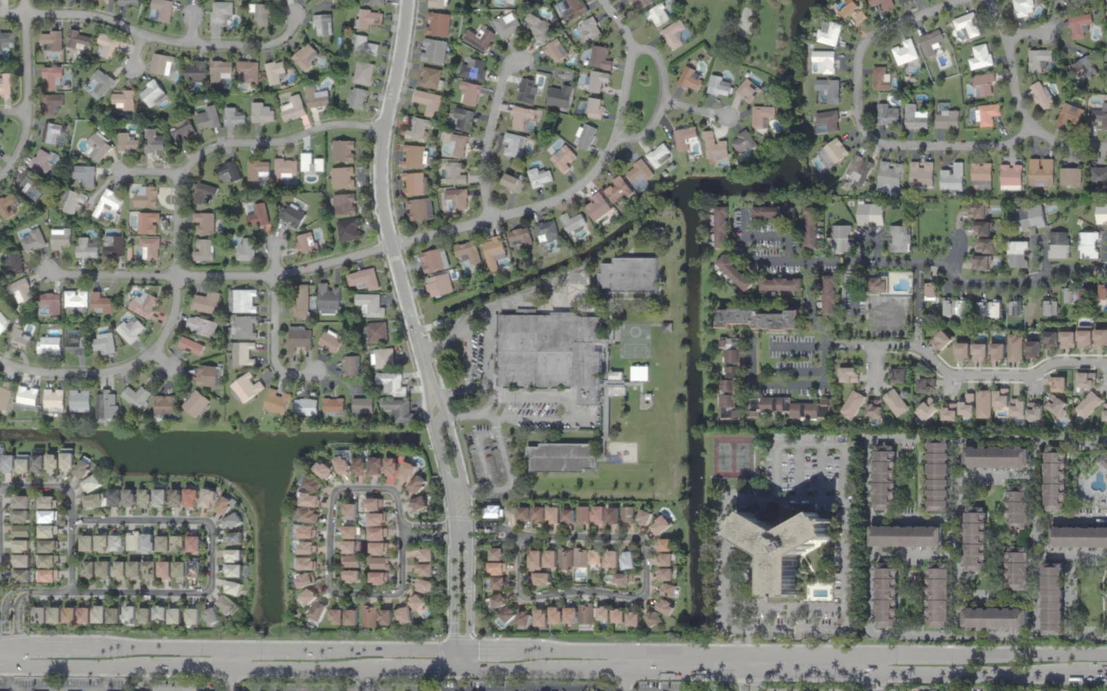 Coral Springs Elementary School's campus on Northwest 110th Avenue, seen from the air