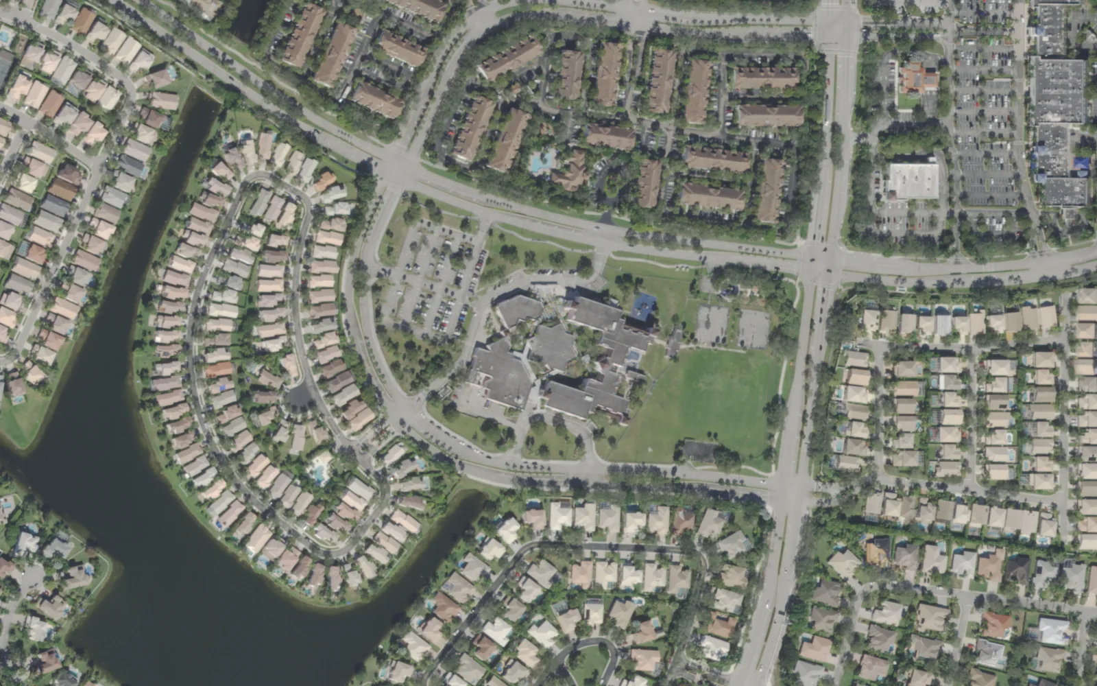 Eagle Ridge Elementary School's campus on Westview Drive, seen from the air