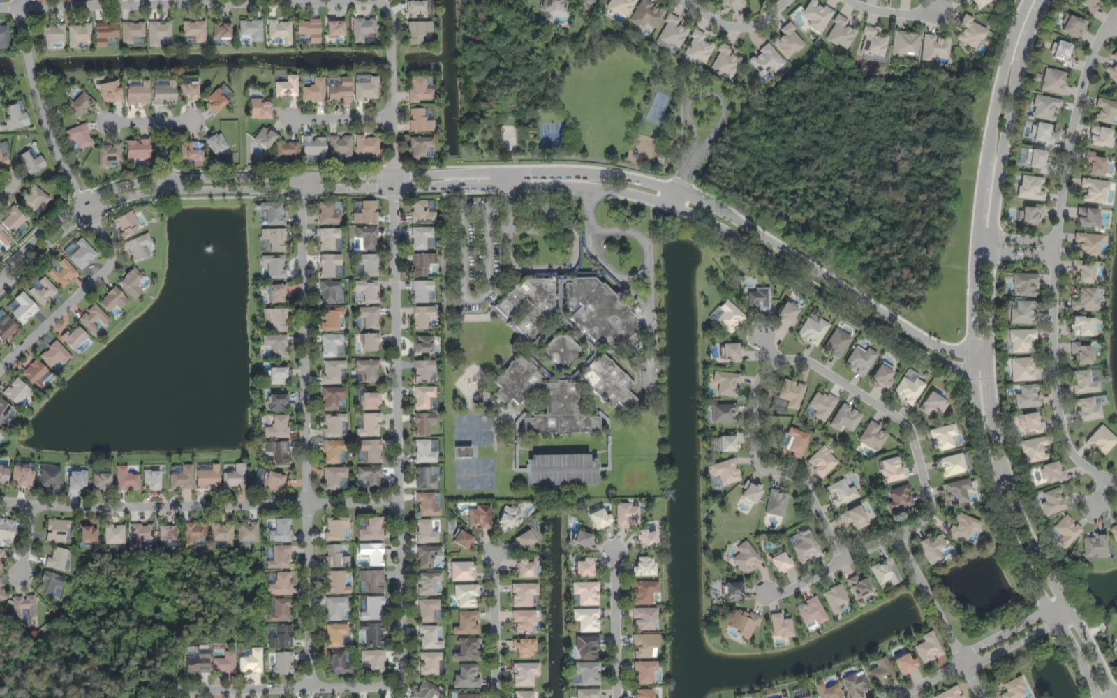 Park Springs Elementary School's campus on Northwest 66th Terrace, seen from the air