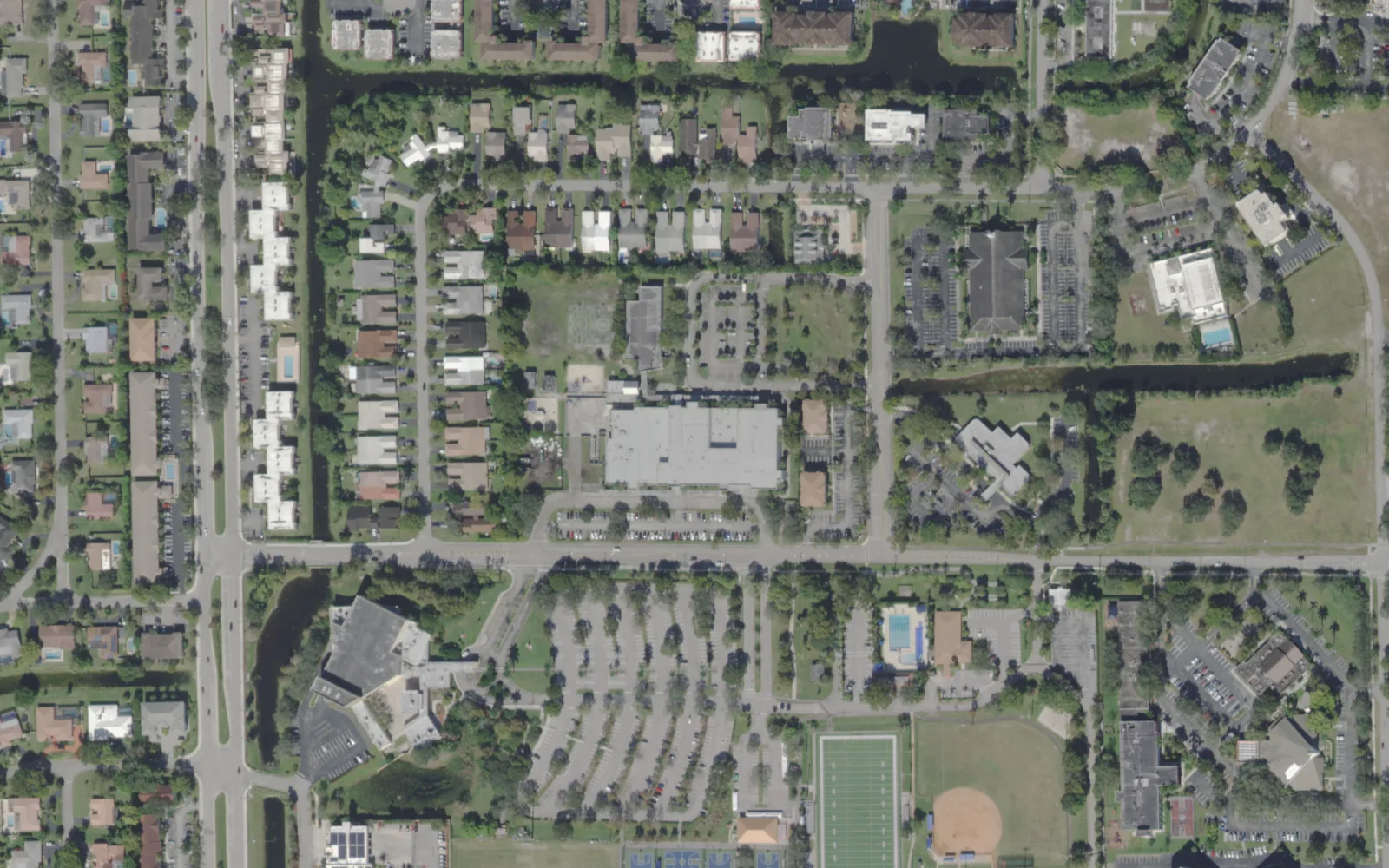 Parkside Elementary School's campus on Northwest 29th Street, seen from the air