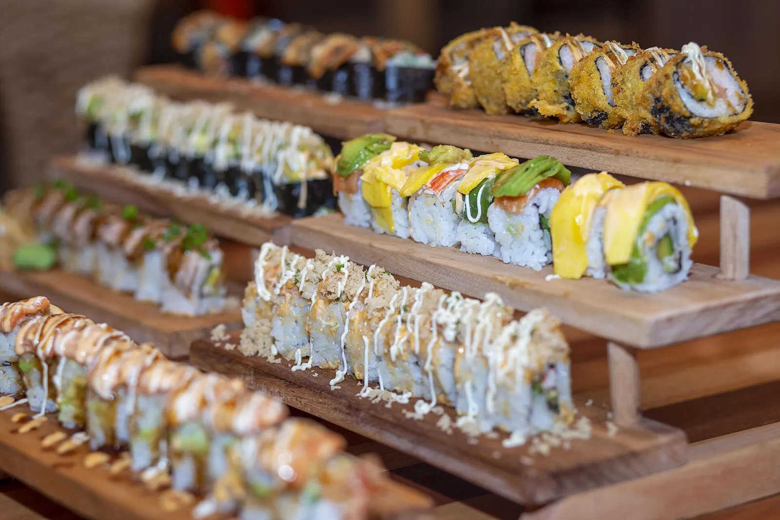 Sushi rolls on a plate. The photo was not taken at a Coral Springs restaurant.