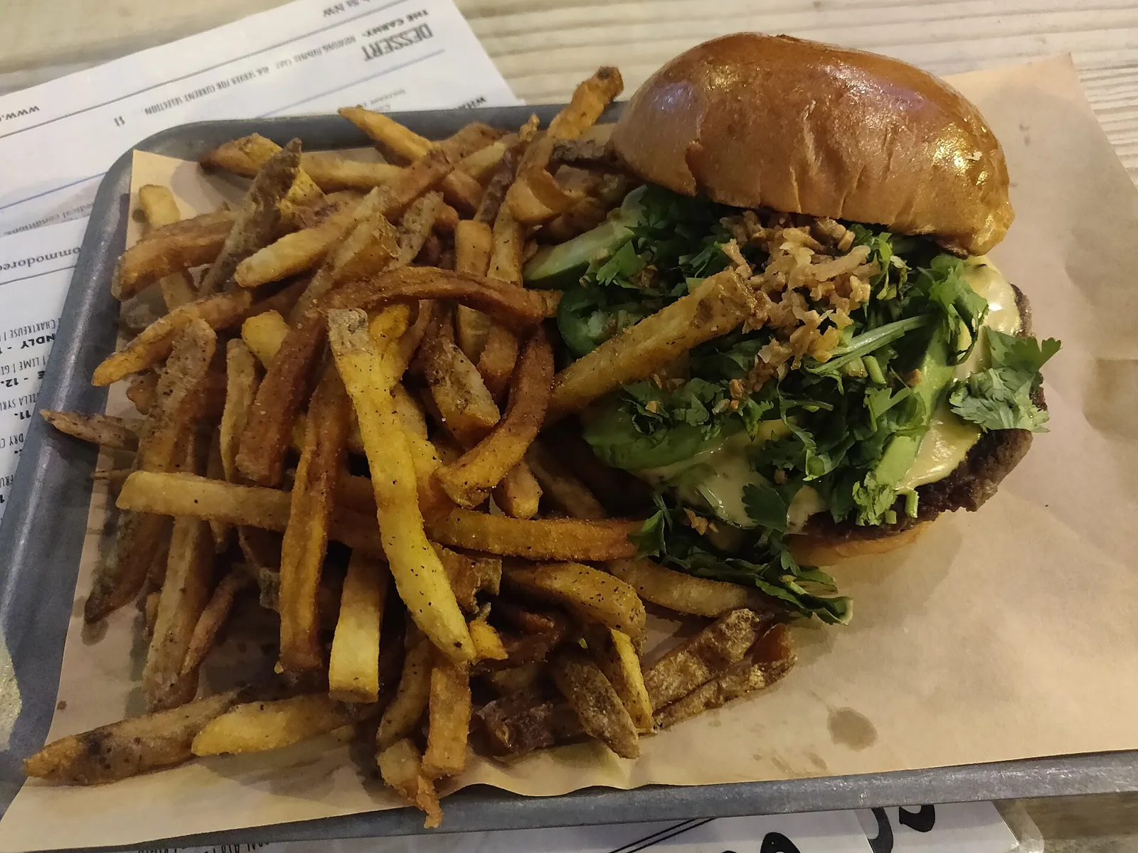 A cheeseburger and fries. The photo was not taken at a Coral Springs restaurant.