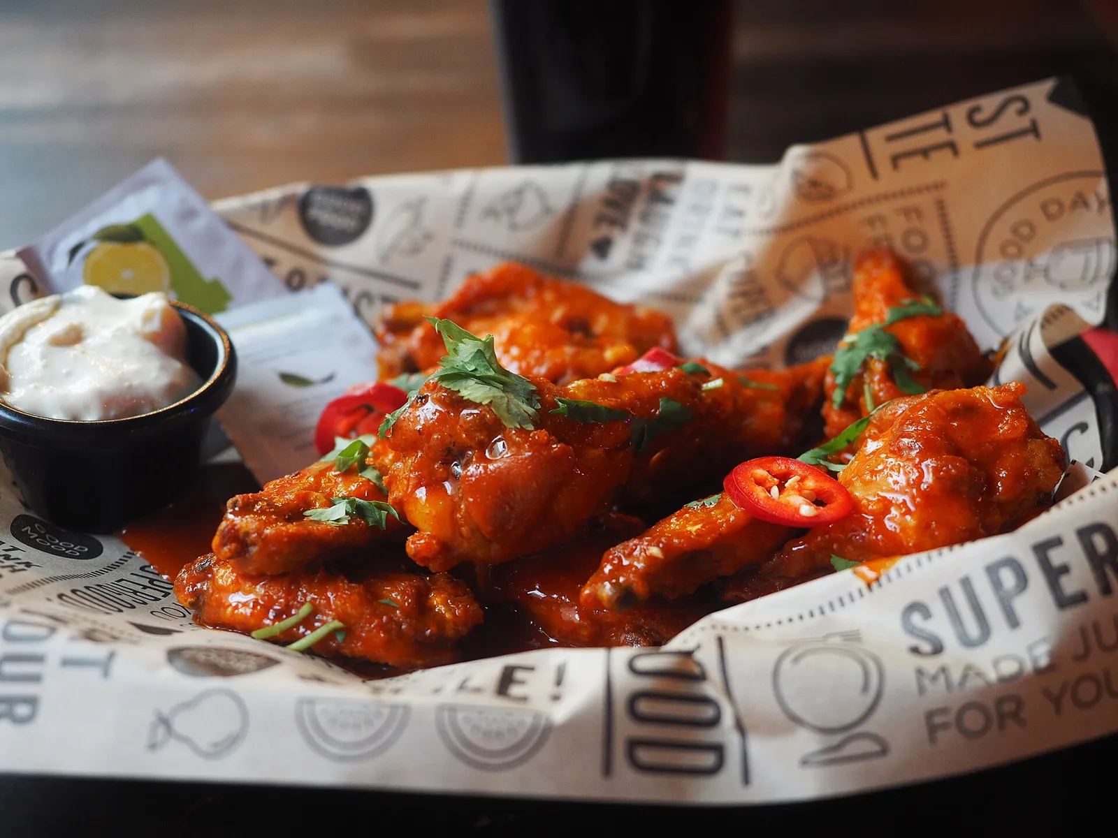 A plate of chicken wings. The photo was not taken at a Coral Springs restaurant.